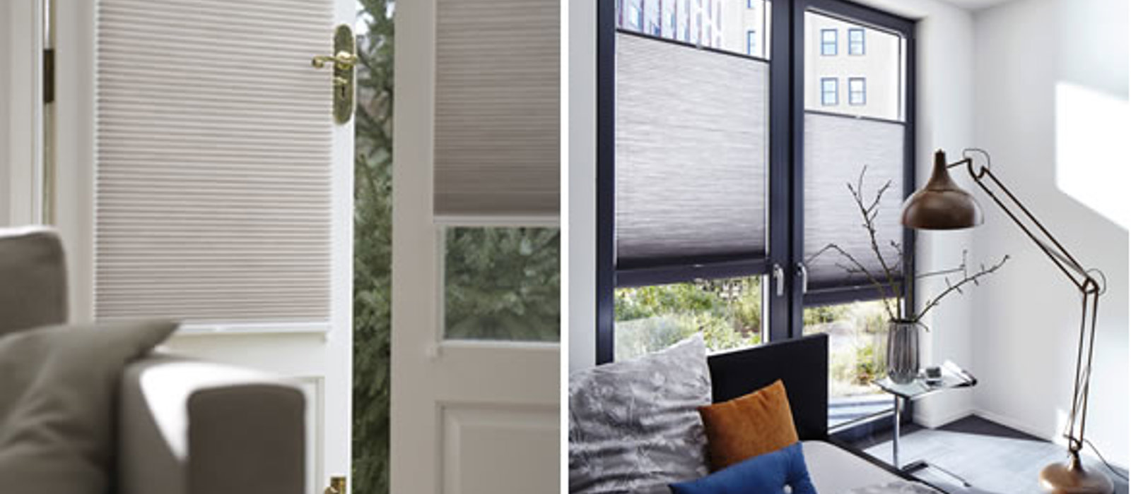 Duette blinds fitted to french doors and windows to keep home cool