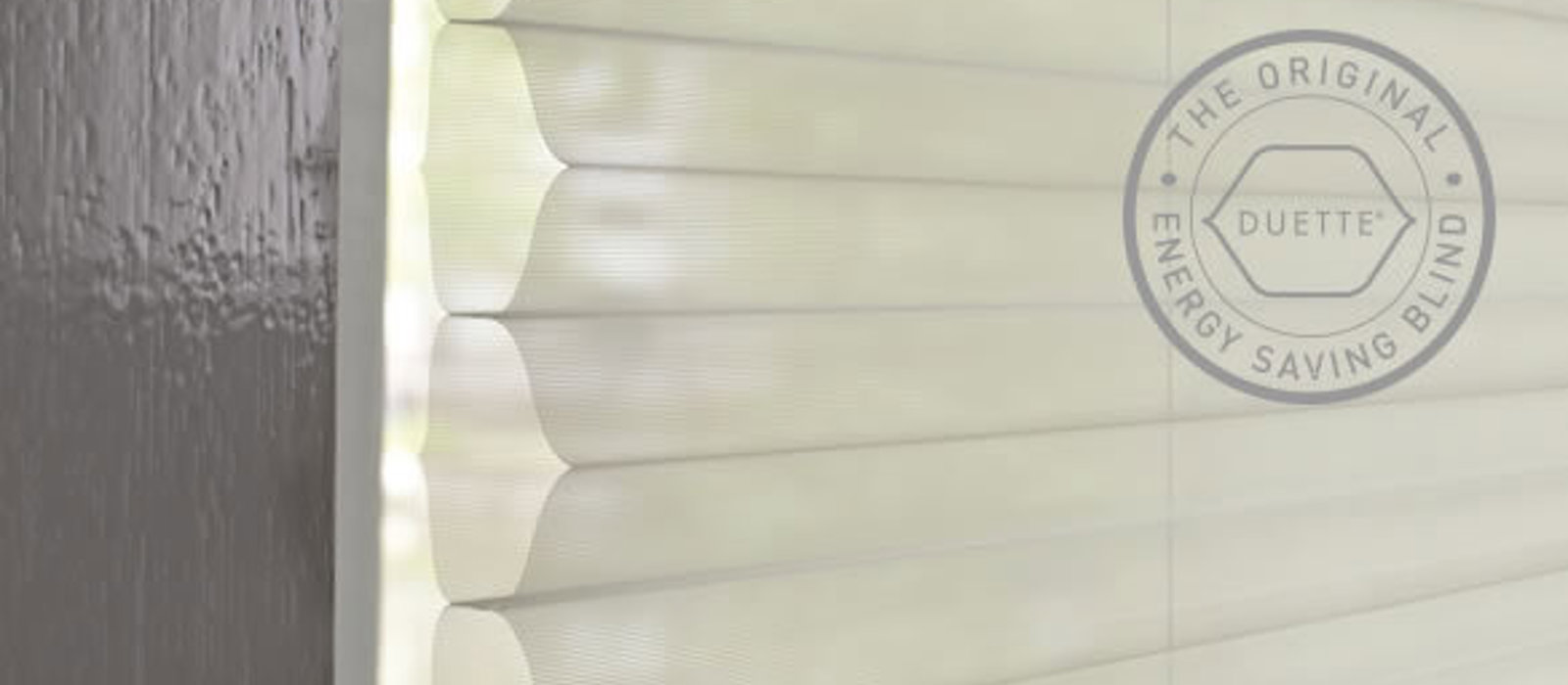 Close up of Duette blinds with energy saving honeycomb design